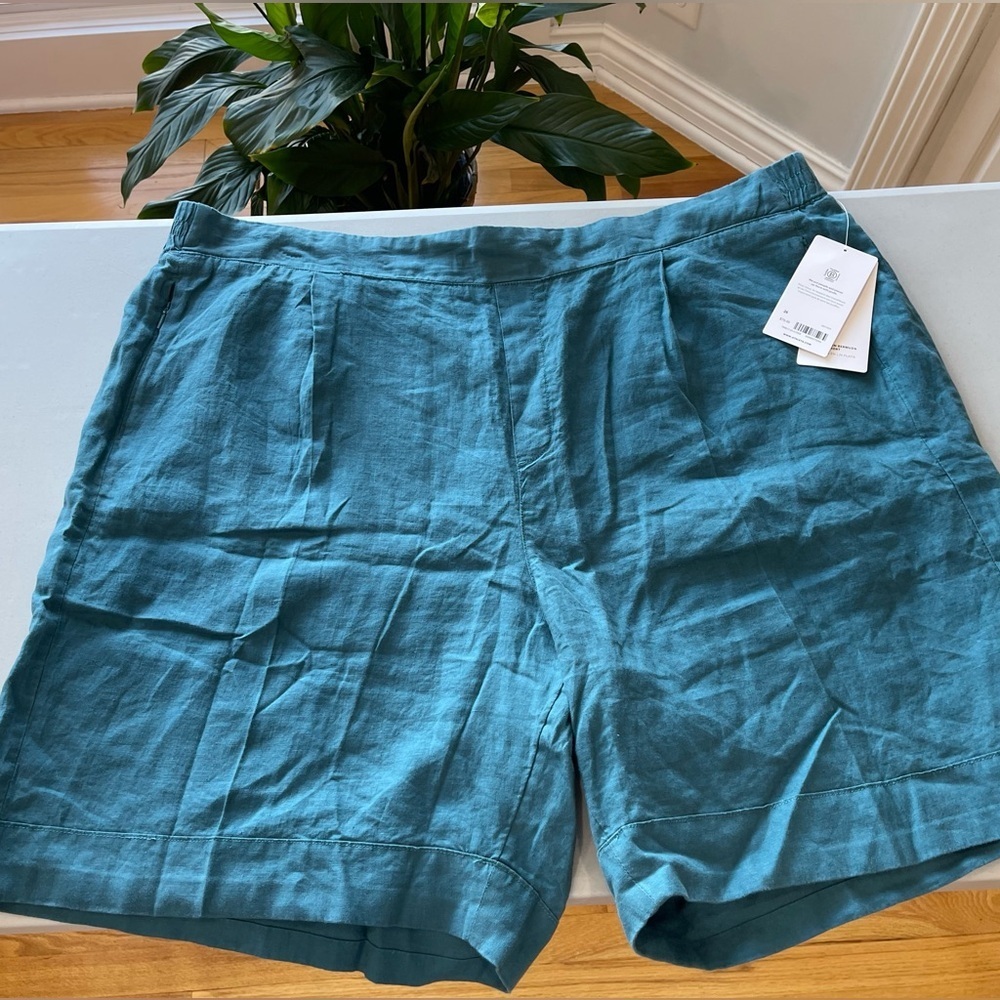 Athleta size 26 Playa Linen Bermuda short linen new with tags teal NWT plus size